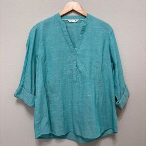 Riders by Lee V-neck Tab Sleeve popover - Teal, XL